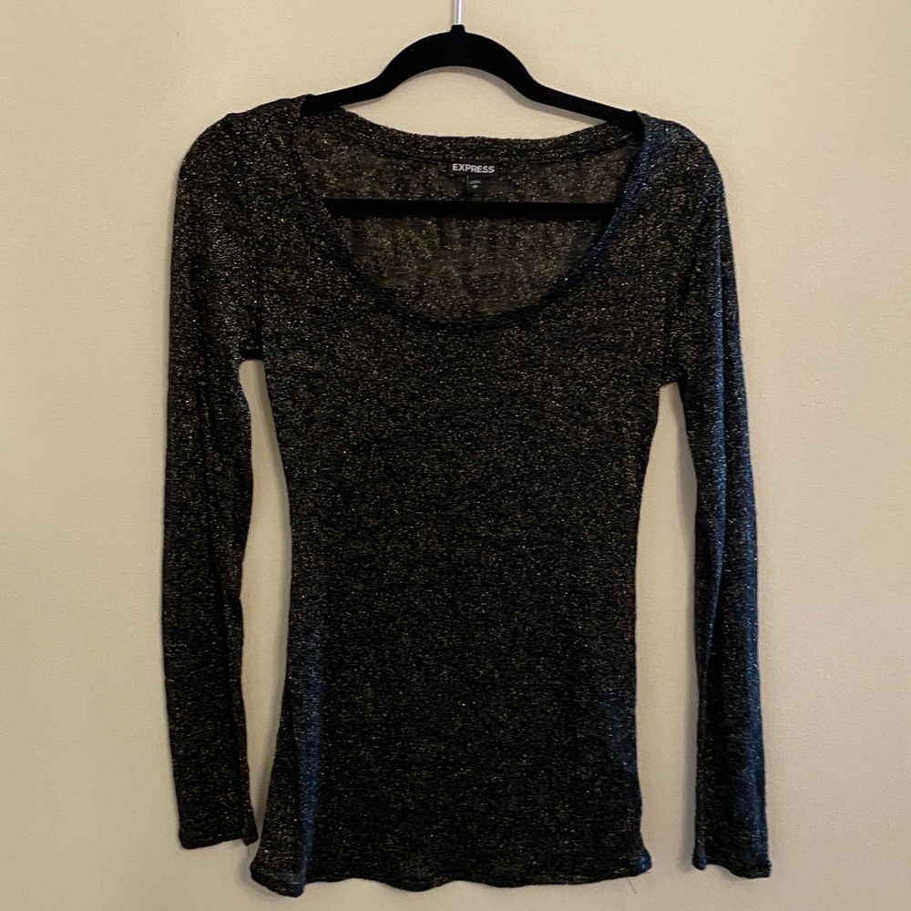 Express Black Sparkle Top